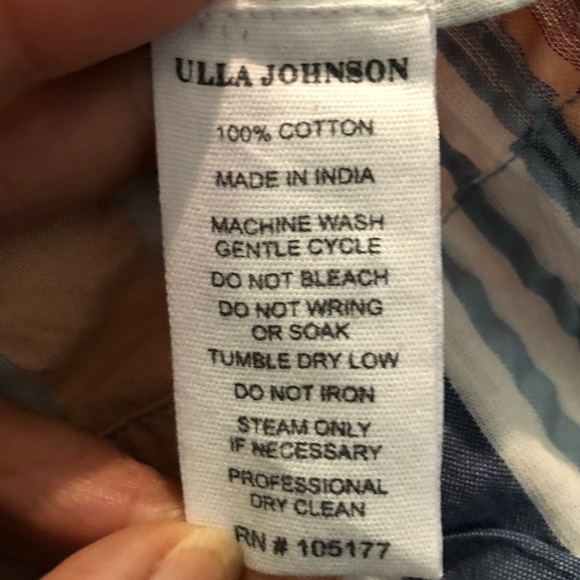 Ulla Johnson Elan Sky Striped Seersucker Wide Leg Jumpsuit Size 4 - Picture 8 of 8